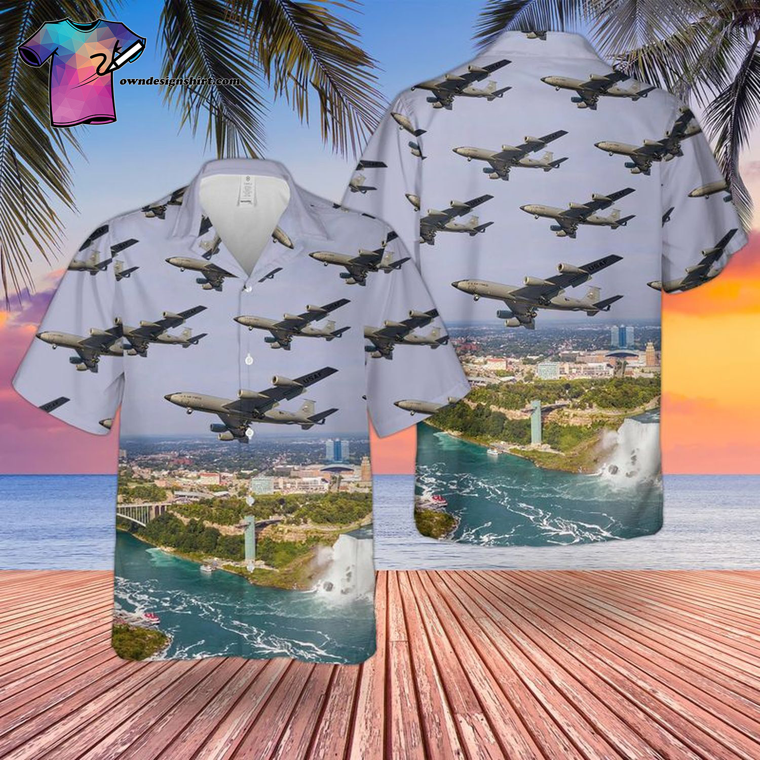 US Air Force Arizona Air National Guard Boeing KC-135R Stratotanker All Over Print Hawaiian Shirt