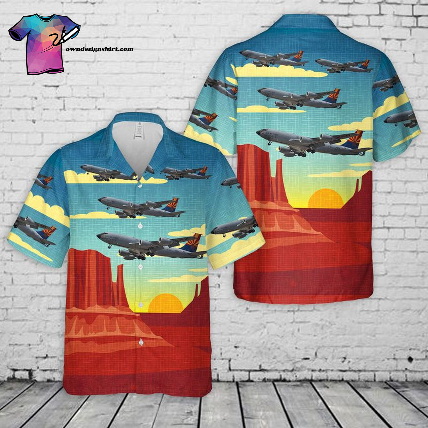 US Air Force Arizona Air National Guard Boeing KC-135R Stratotanker All Over Print Hawaiian Shirt