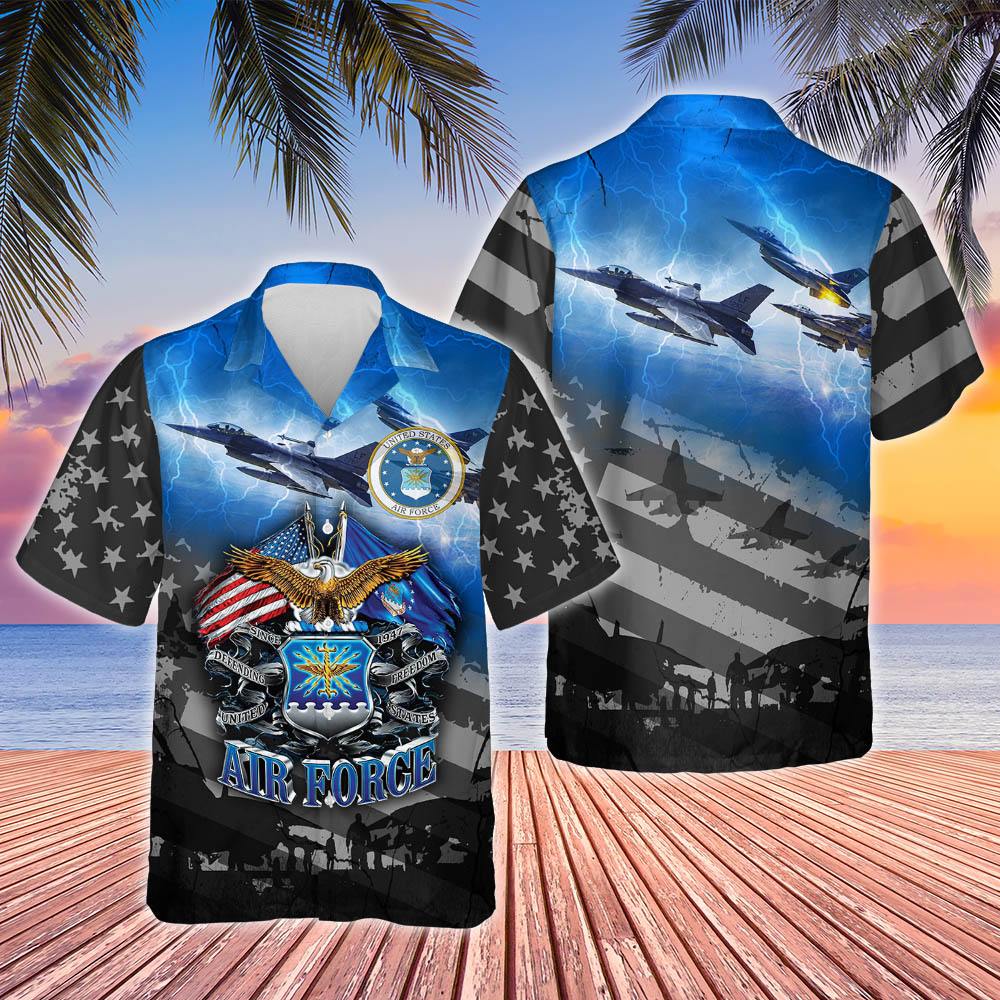 US Air Force Arizona Air National Guard 162d Fighter Wing 148th Fighter Squadron Block 20 F-16AB Fighting Falcon Hawaiian Shirt