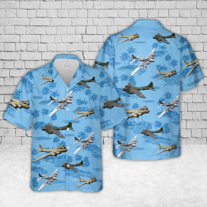 Us Air Force Blue Black Flag Hawaiian Shirt For Men Women