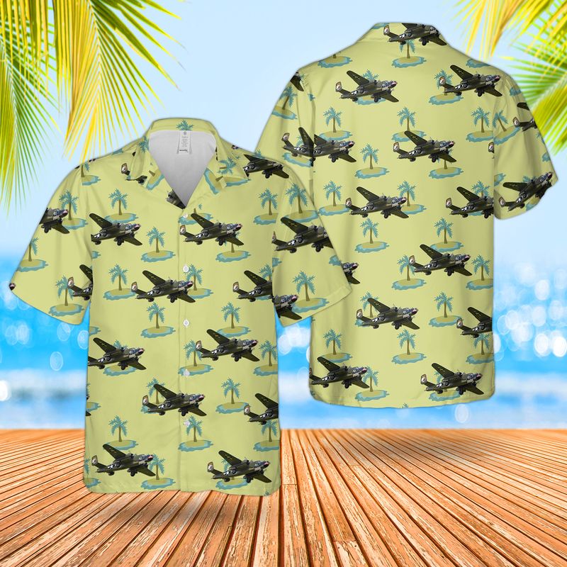 US Air Force North American B-25H Mitchell Barbie III Hawaiian Shirt