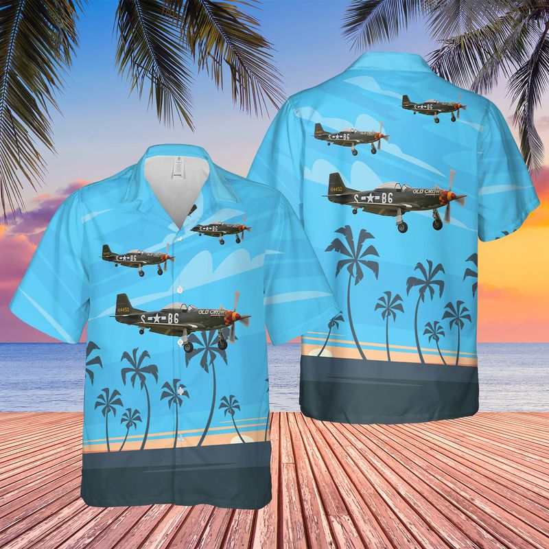 US Air Force North American P-51D Mustang Ferocious Frankie Hawaiian Shirt