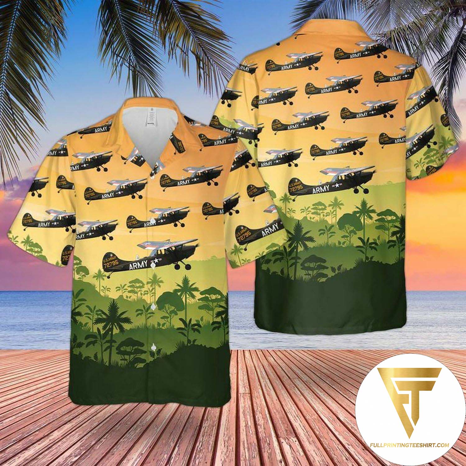 US Army Boeing Vertol CH-46 Sea Knight Summer Hawaiian Shirt