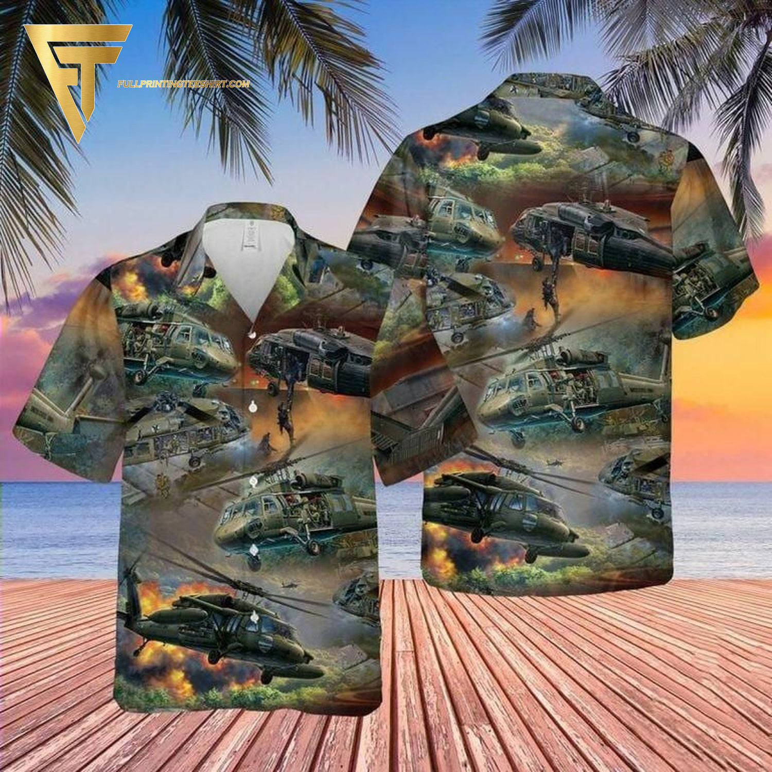 US air force sikorsky mh-53 pave low pink floral all over print hawaiian shirts and beach shorts