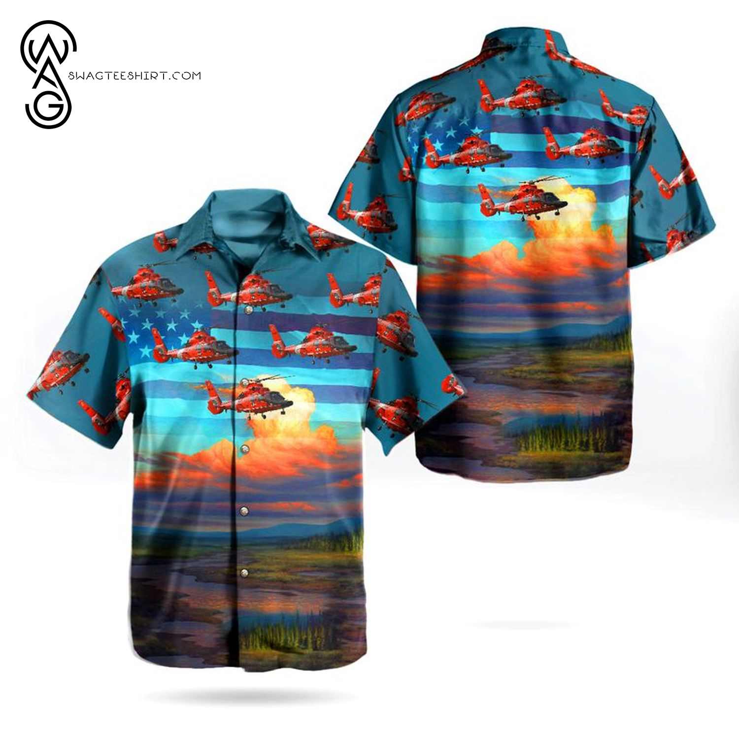 US Coast Guard Thunder Hawaiian Shirt And Beach Shorts