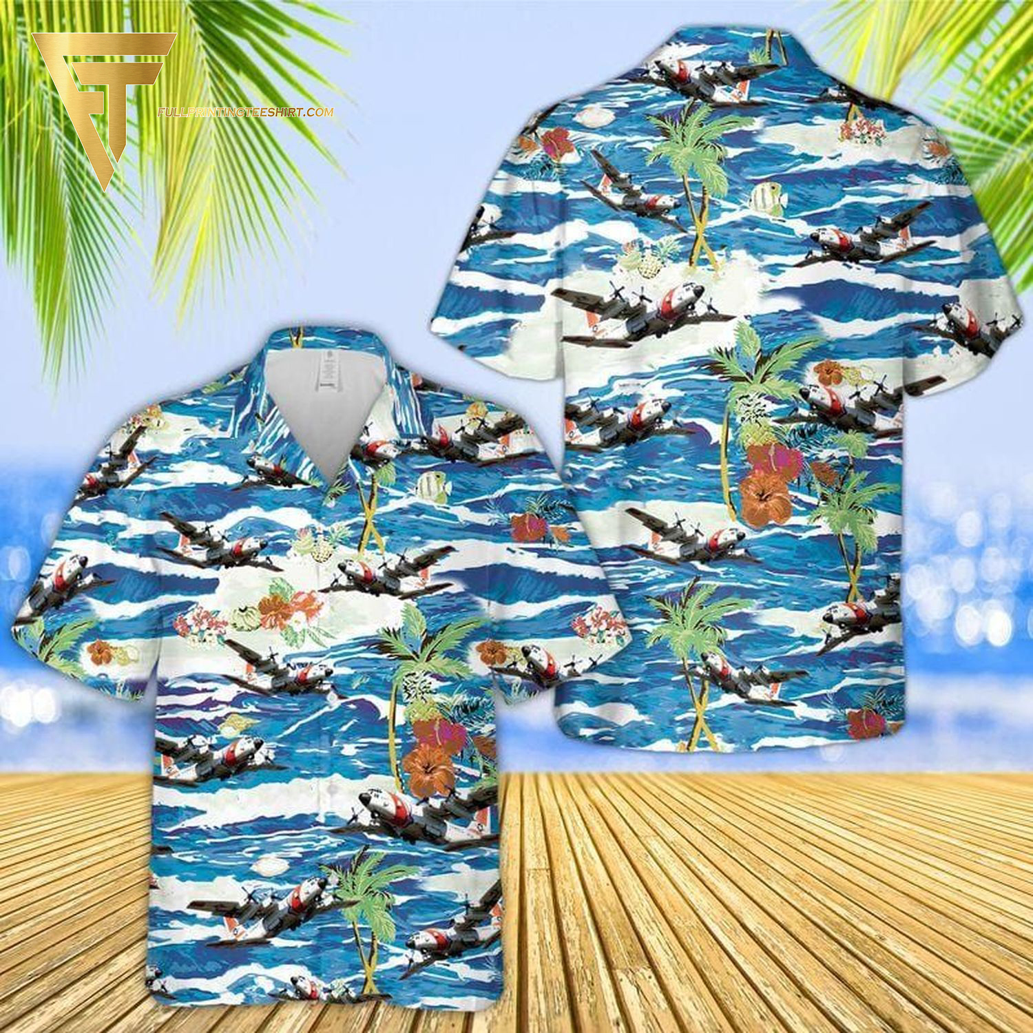 US army m60a1 tank all over print hawaiian shirts and beach shorts