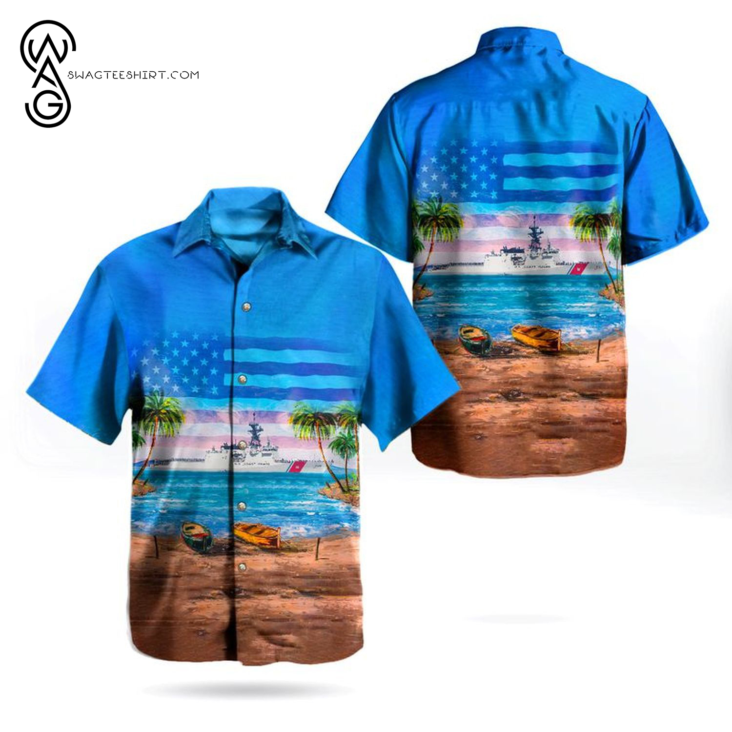 US Coast Guard USCGC Bertholf Hawaiian Shirt And Beach Shorts