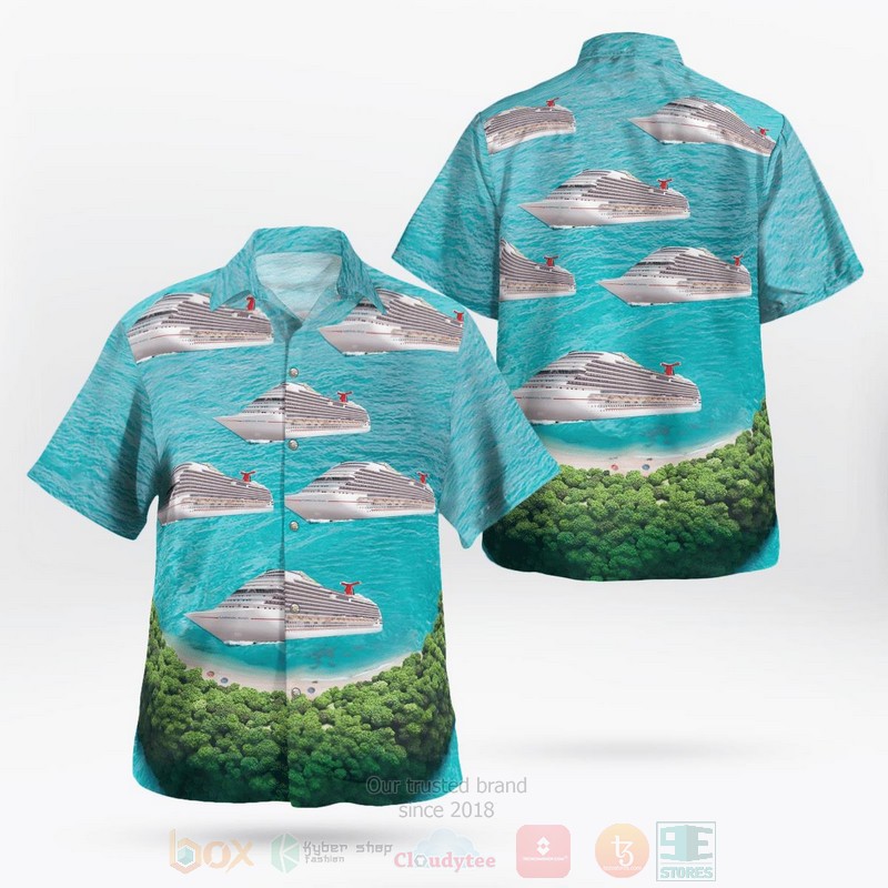 US Cruise Ship Mardi Gras Ocean Life Hawaiian Shirt