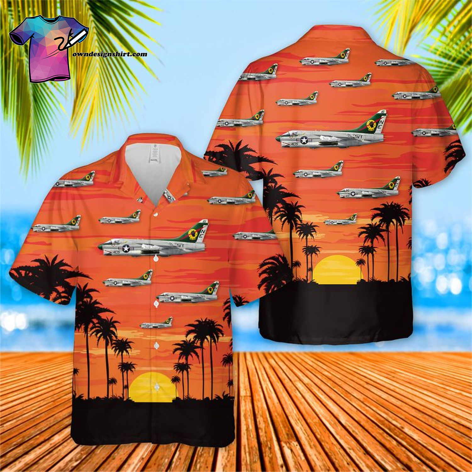 US Navy AP-2H Neptune Of VAH-21 Road Runners Summer Hawaiian Shirt