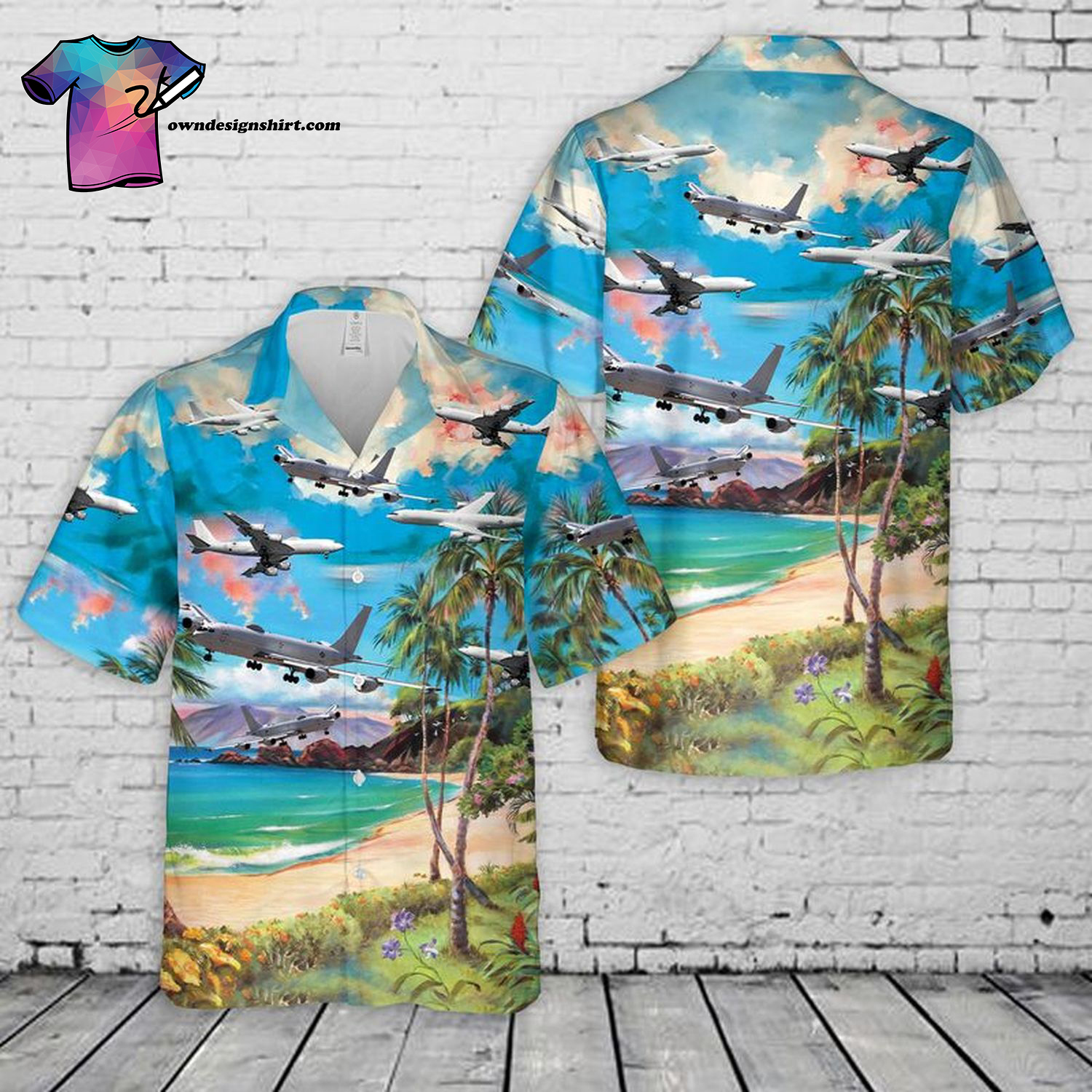 US Navy Boeing E-6 Mercury Hawaiian Shirt And Beach Shorts