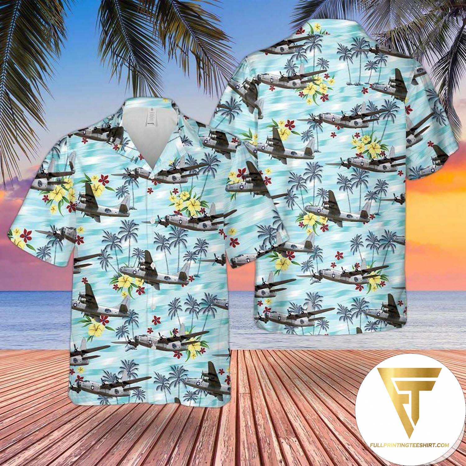 US Navy Boeing P-8A Poseidon Patrol Squadron Thirty VP-30 Hawaiian Shirt And Beach Shorts