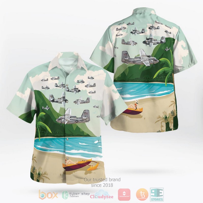 US Navy Grumman C-1 Trader Of VRC-50 Foo Dogs Hawaiian Shirt