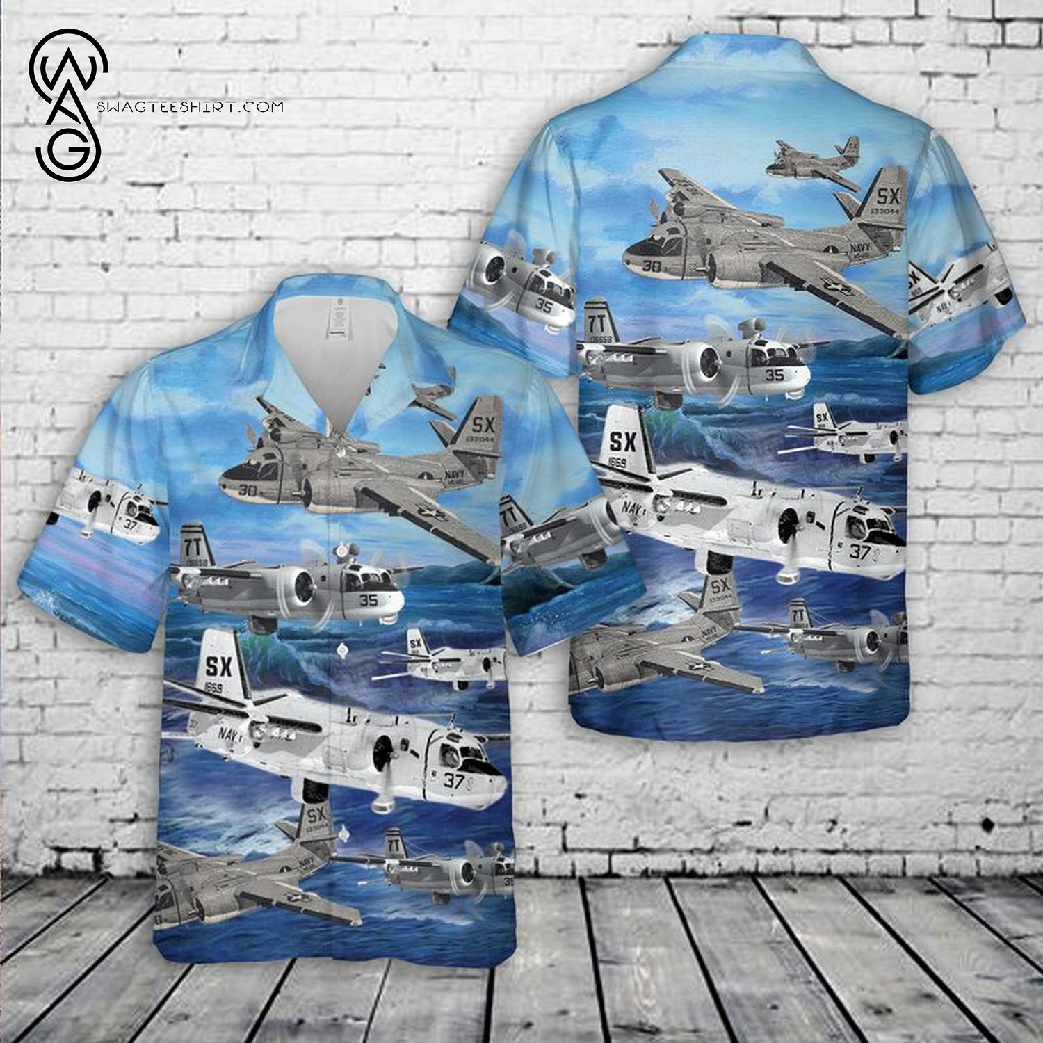 US Navy Grumman S-2A Tracker Summer Hawaiian Shirt