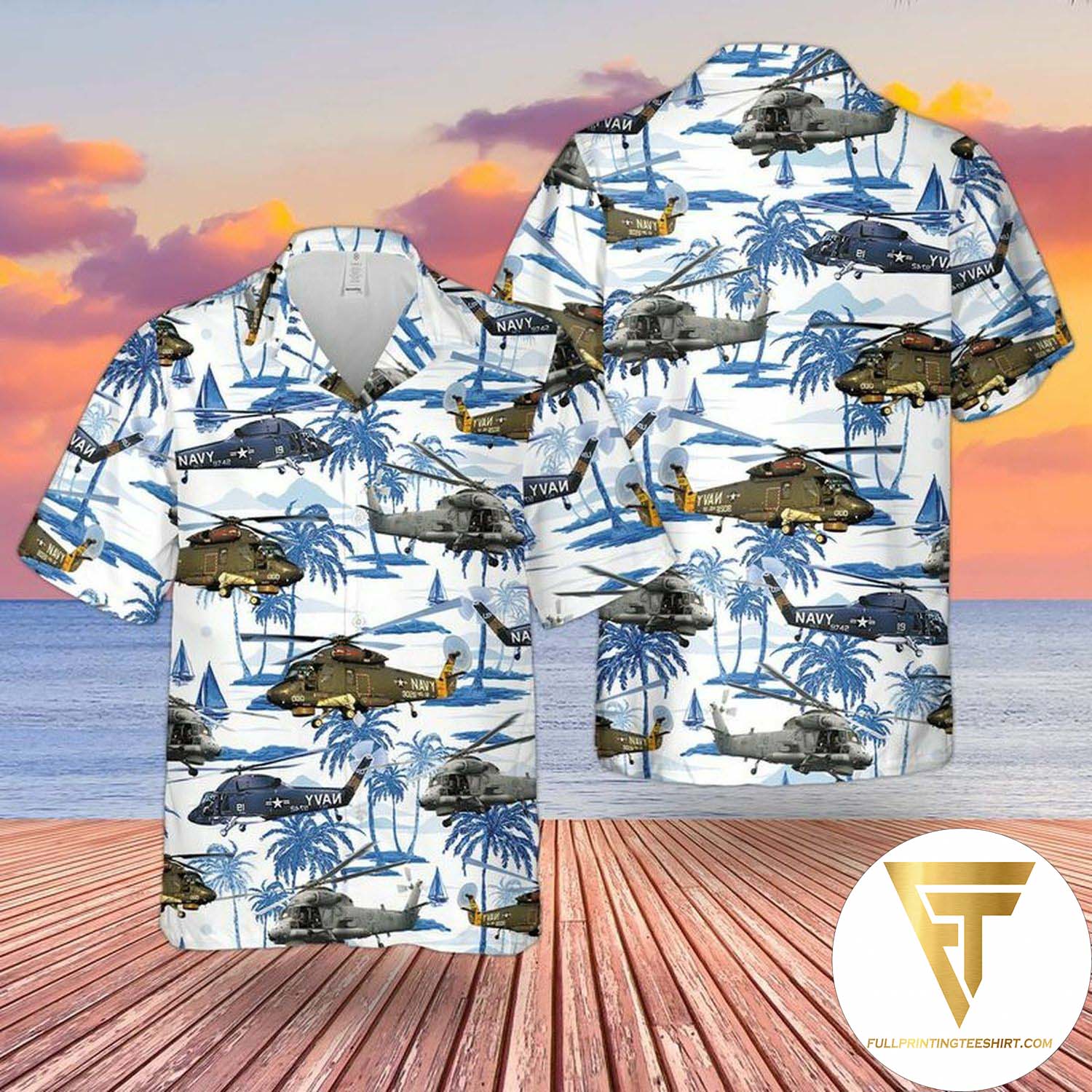 US Navy Grumman S-2A Tracker Summer Hawaiian Shirt