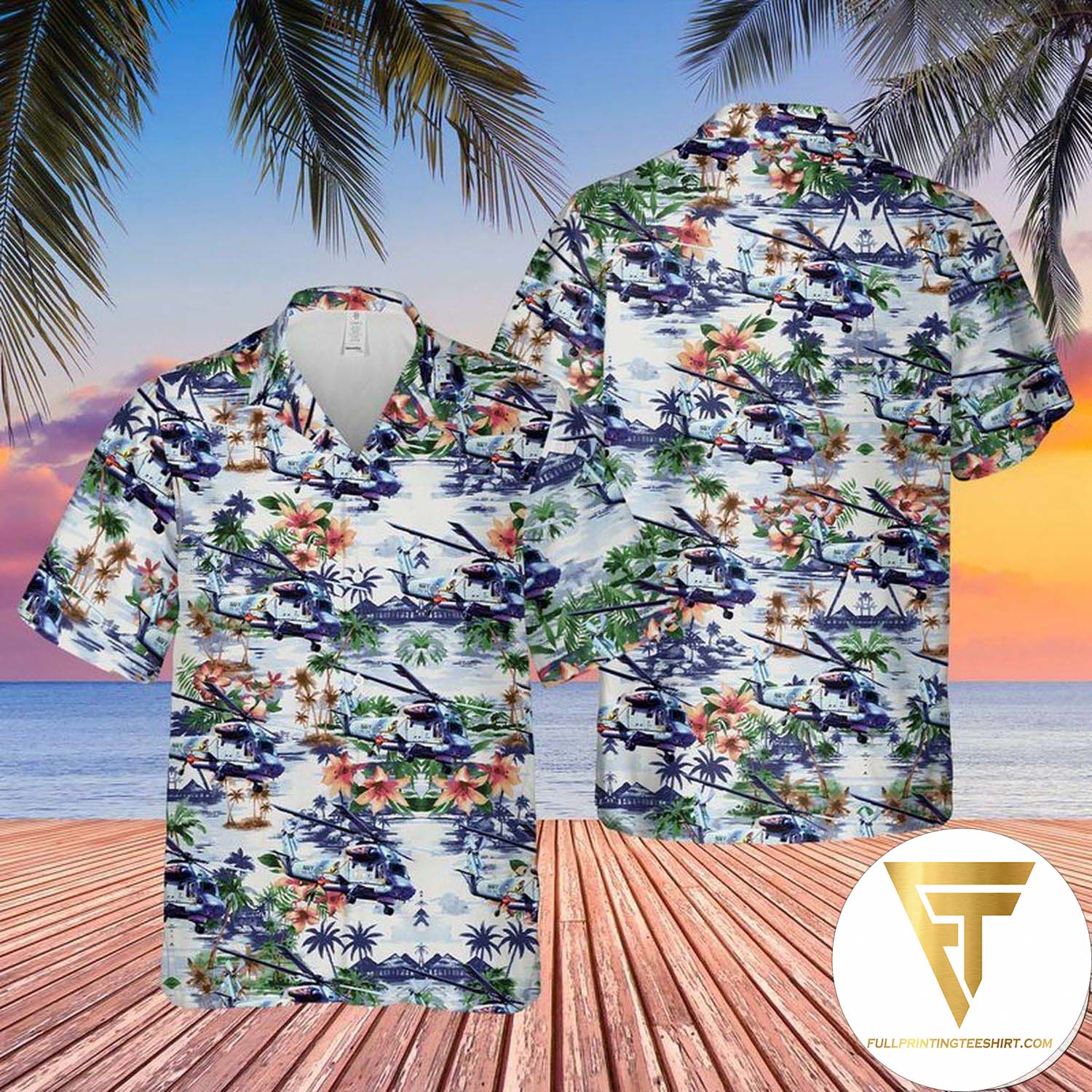 US Navy Kaman SH-2 Seasprite Independence Day Summer Hawaiian Shirt