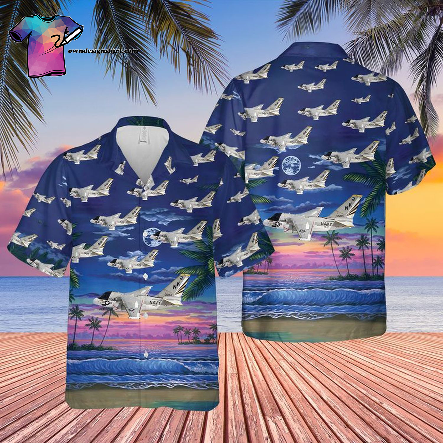 US Navy Lockheed US-3A Viking COD VRC-50 All Over Print Hawaiian Shirt