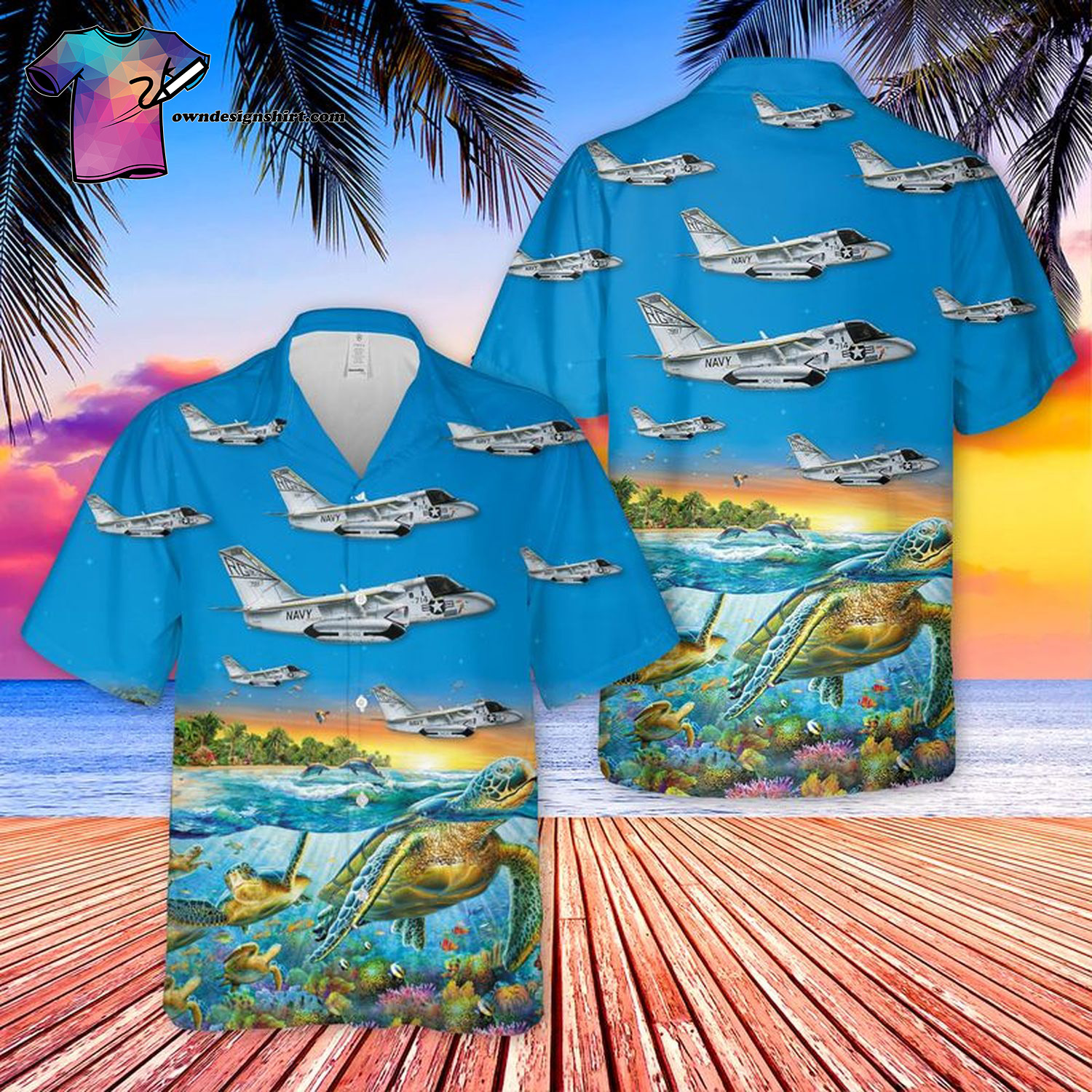 US Navy Lockheed US-3A Viking COD VRC-50 All Over Print Hawaiian Shirt