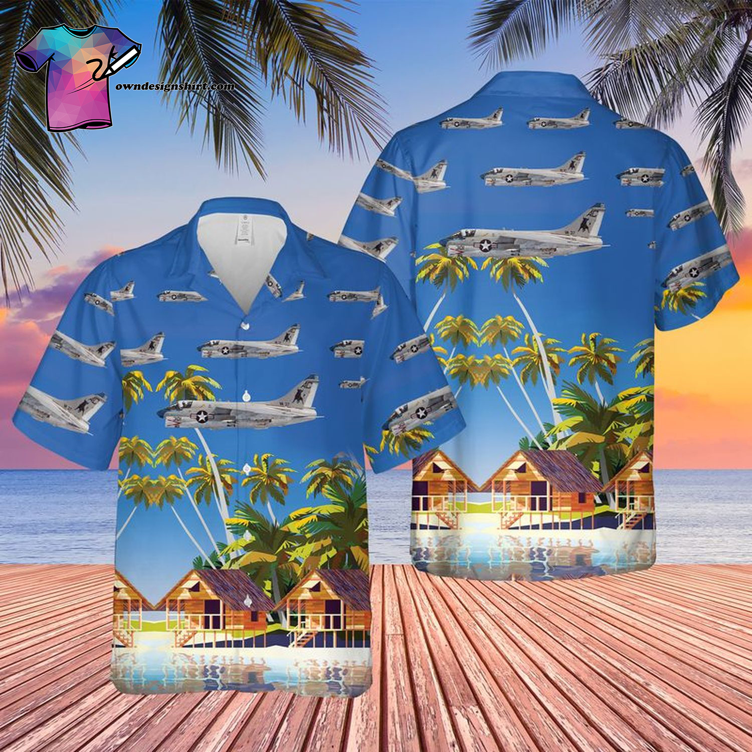 US Navy Nimitz-Class Aircraft Carrier Hawaiian Shirt And Beach Shorts