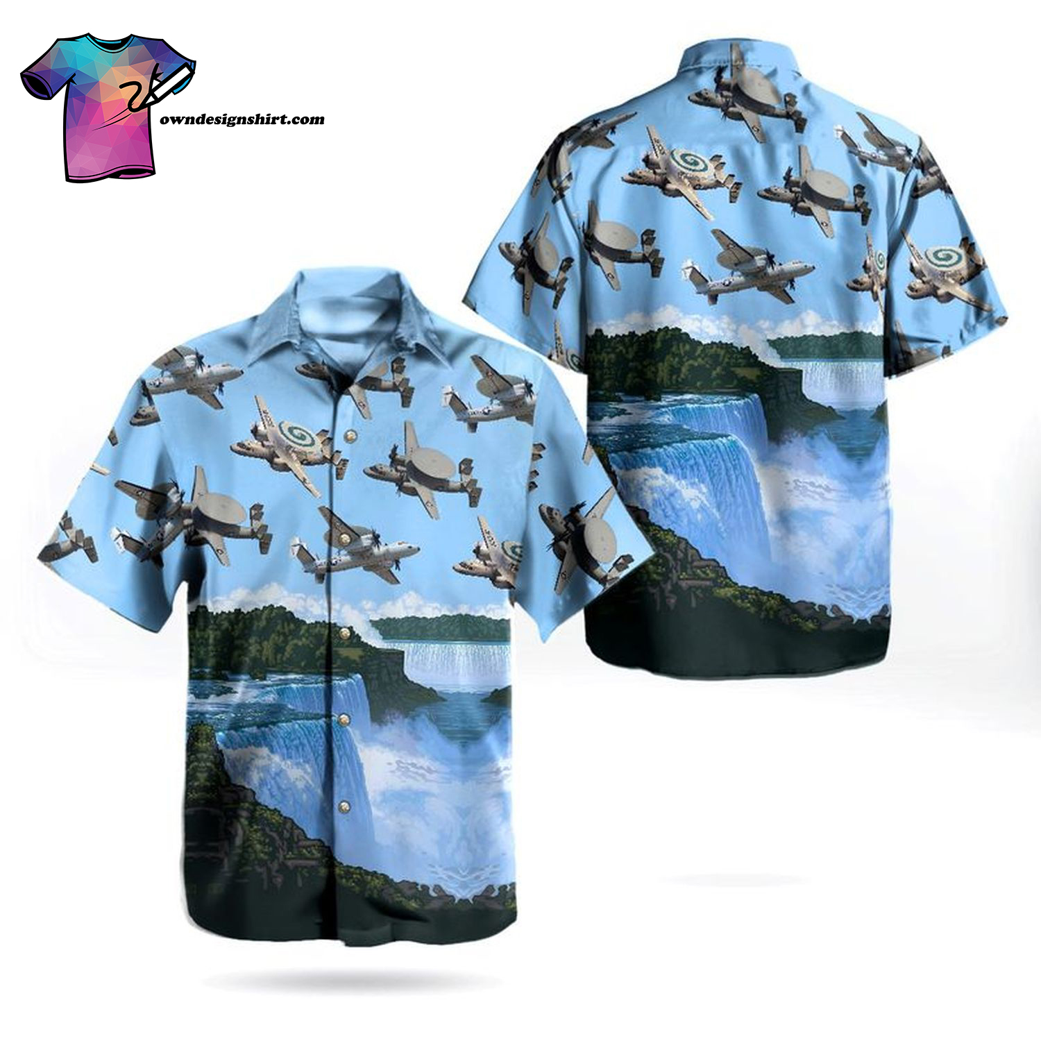 US Navy Northrop Grumman E-2 Hawkeye All Over Print Hawaiian Shirt