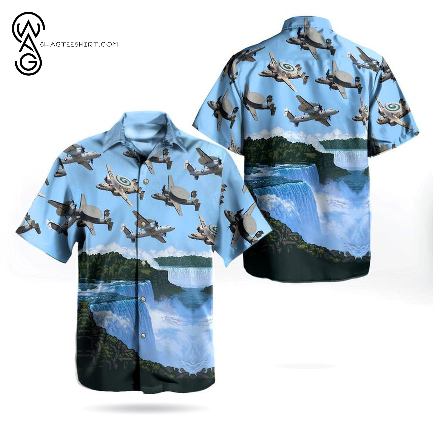 US Navy Northrop Grumman E-2 Hawkeye All Over Print Hawaiian Shirt