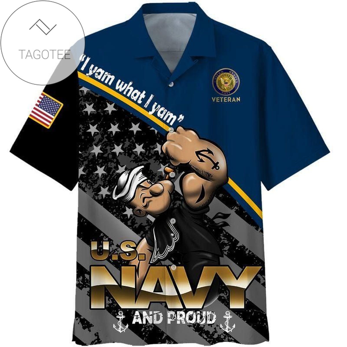 US Navy Veteran All Gave Some Hawaiian Graphic Print Short Sleeve Hawaiian Casual Shirt