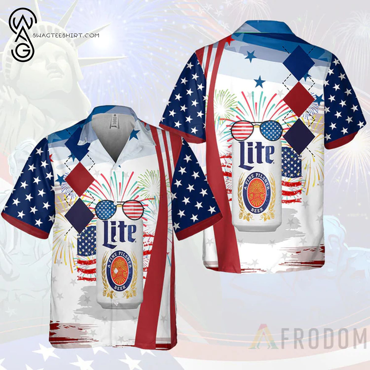 USA 4th Of July Hawaiian Shirt And Beach Shorts