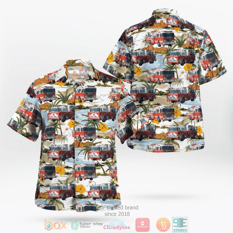 Uxbridge Fire Department Ontario Canada Fleet Hawaiian Shirt