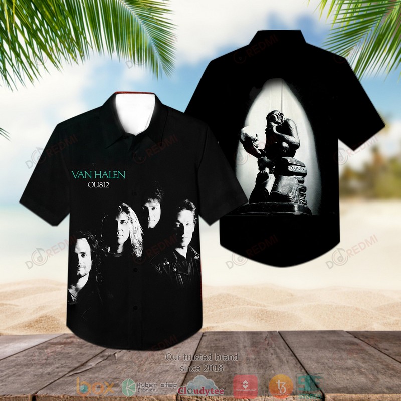 Van Halen Band OU812 Black Hawaiian Shirt