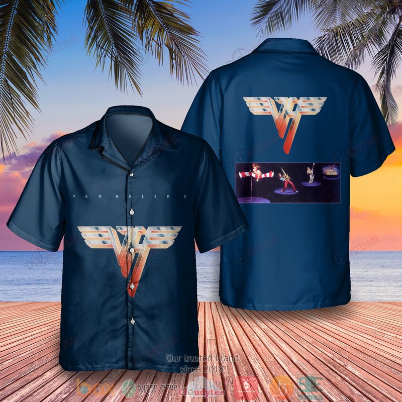 Van Halen Band The Best Of Both Worlds Red Hawaiian Shirt