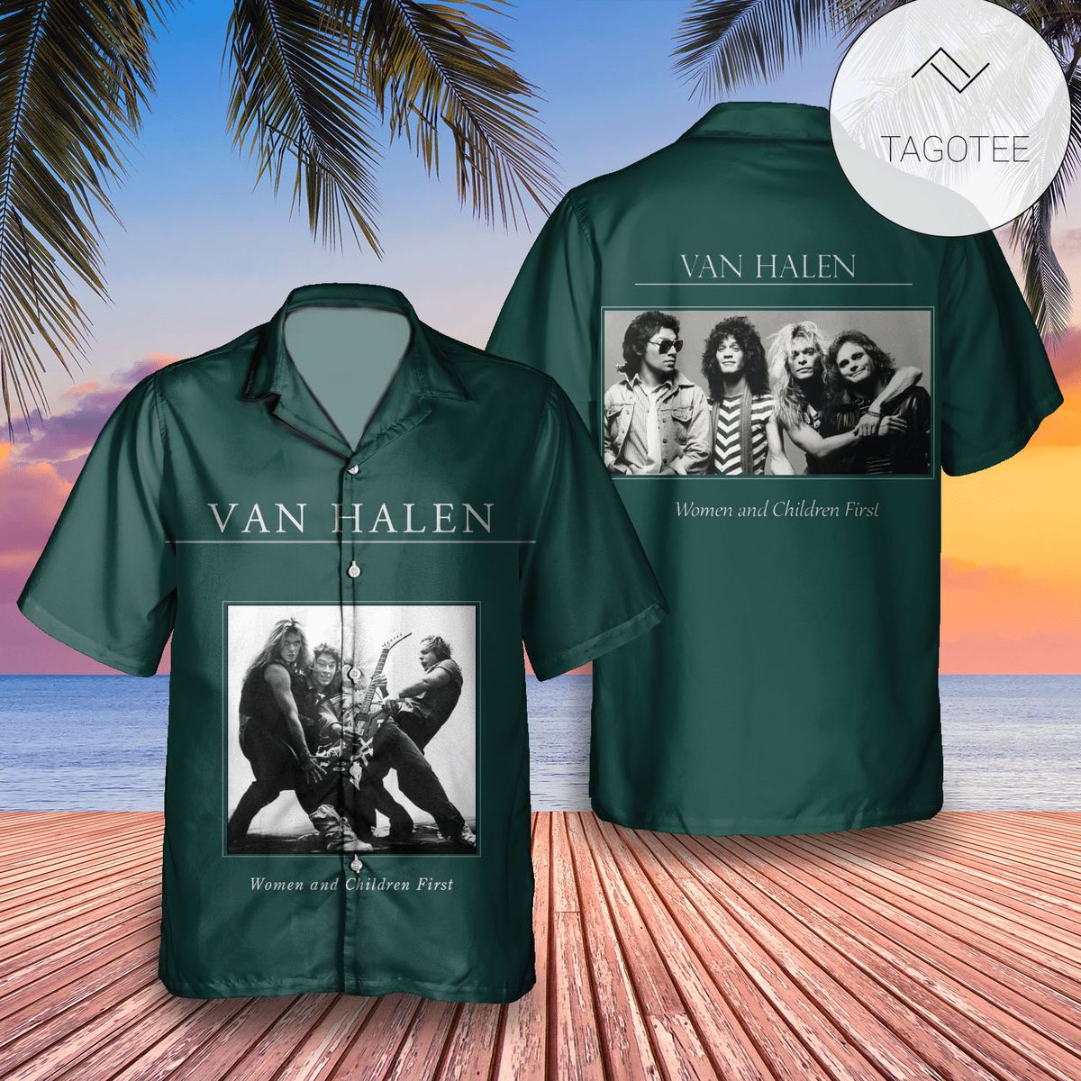 Van Halen The Best Of Both Worlds Album Cover Hawaiian Shirt