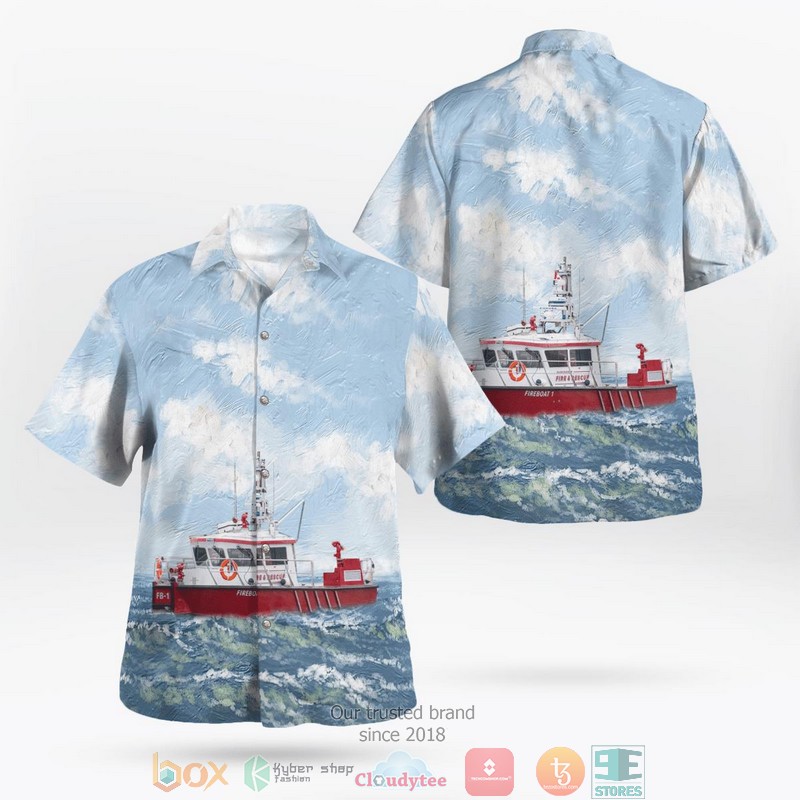 Vancouver British Columbia Vancouver Fire and Rescue Services Fireboat 1 Hawaiian Shirt