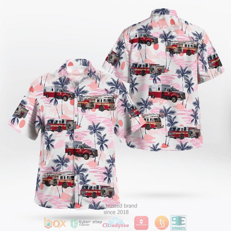 Vernon Shiawassee County Michigan Vernon Township Fire Department Hawaiian Shirt