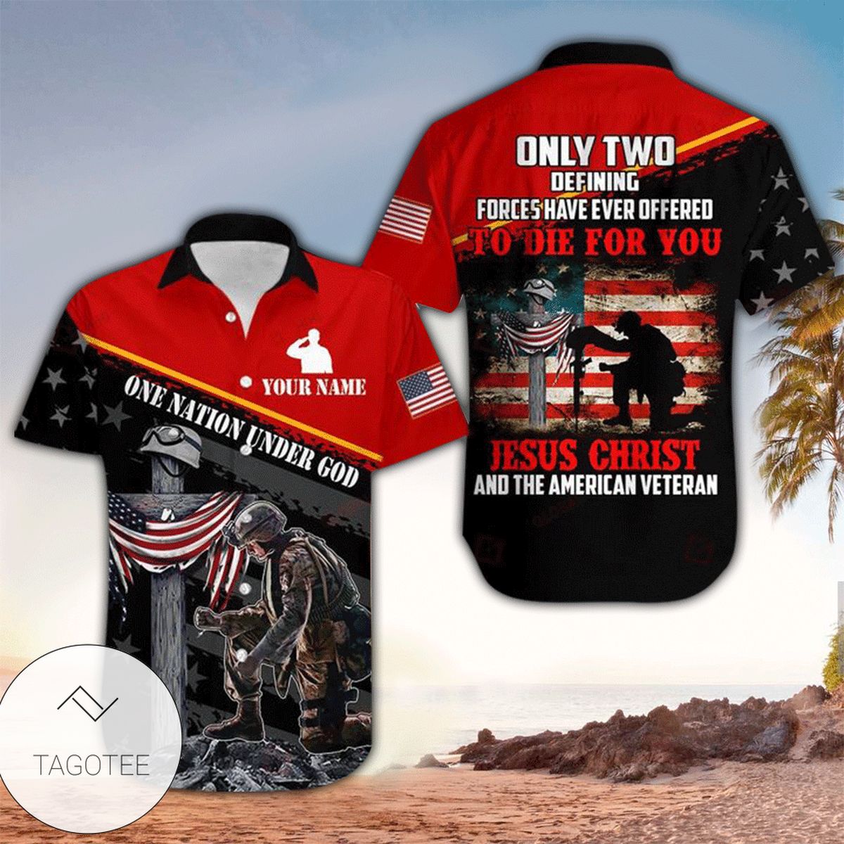 Veteran All Gave Some Some Gave All Hawaiian Graphic Print Short Sleeve Hawaiian Casual Shirt