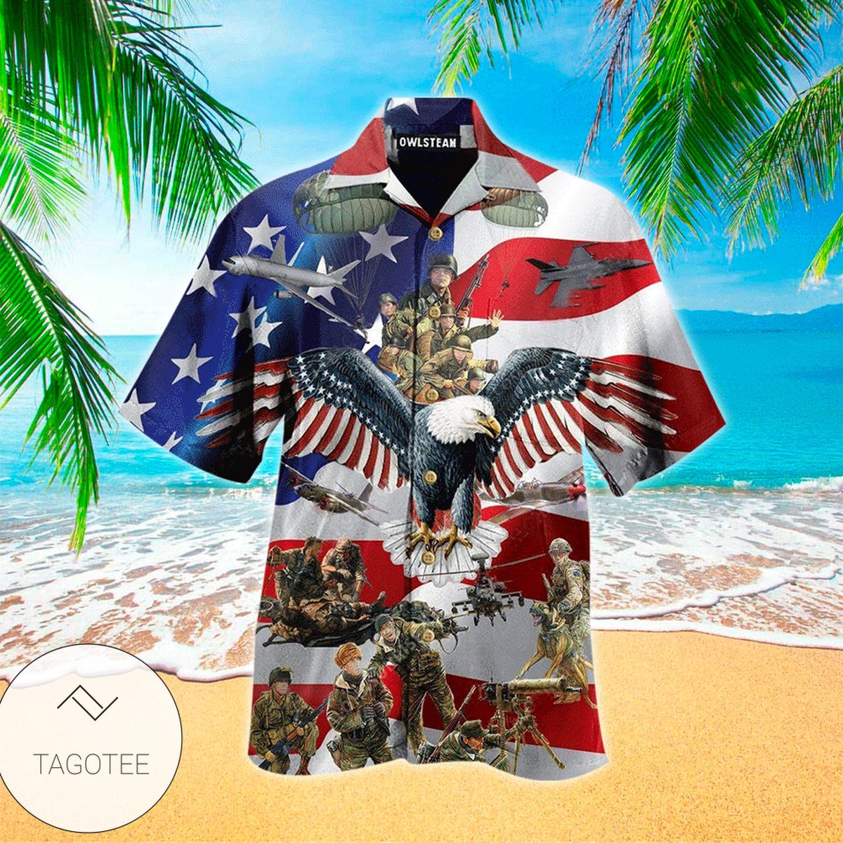 Veteran Eagle Freedom free Americam Flag Gift For Men And Women Graphic Print Short Sleeve Hawaiian Casual Shirt