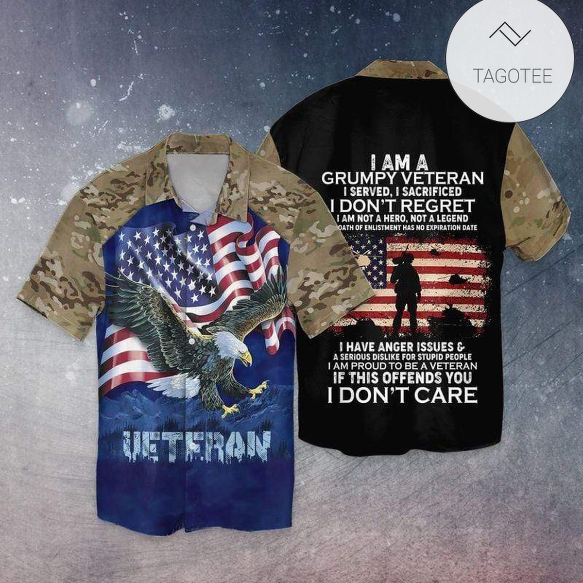 Veteran Hawaii Shirt God Bless Eagle One Nation Under God Hawaiian Aloha Shirts