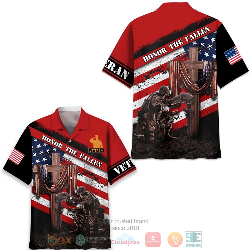 Veteran lest we forget cross god Short Sleeve Hawaiian shirt