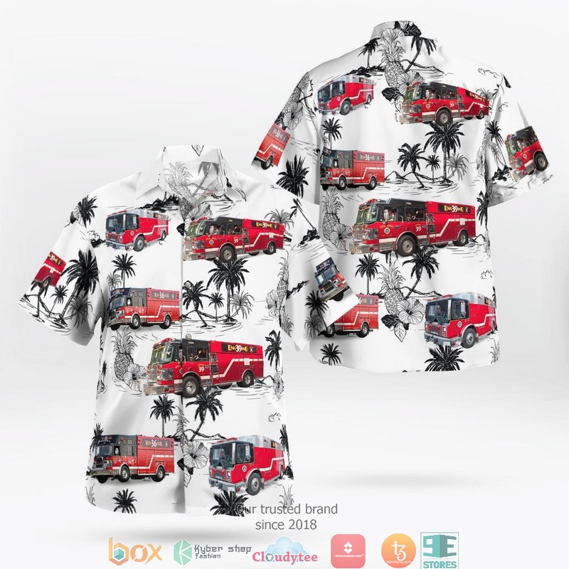 Victoria Fire Service Trucks Short Sleeve Hawaiian Shirt