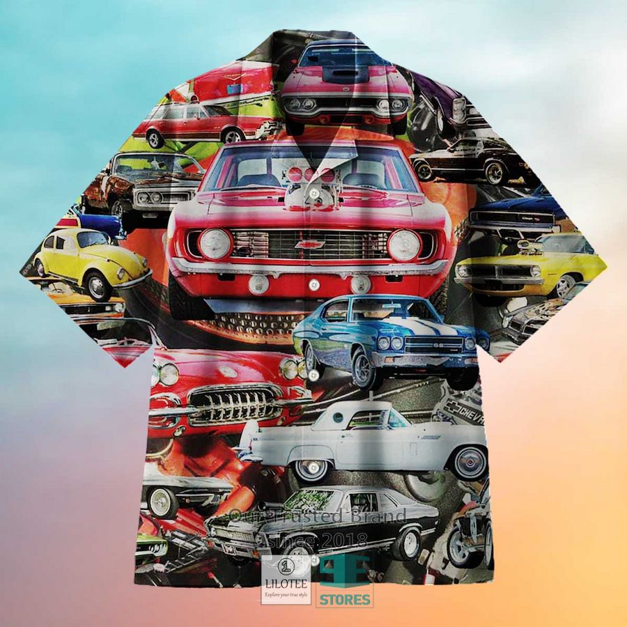 Vintage Car Collage Hawaiian Shirt