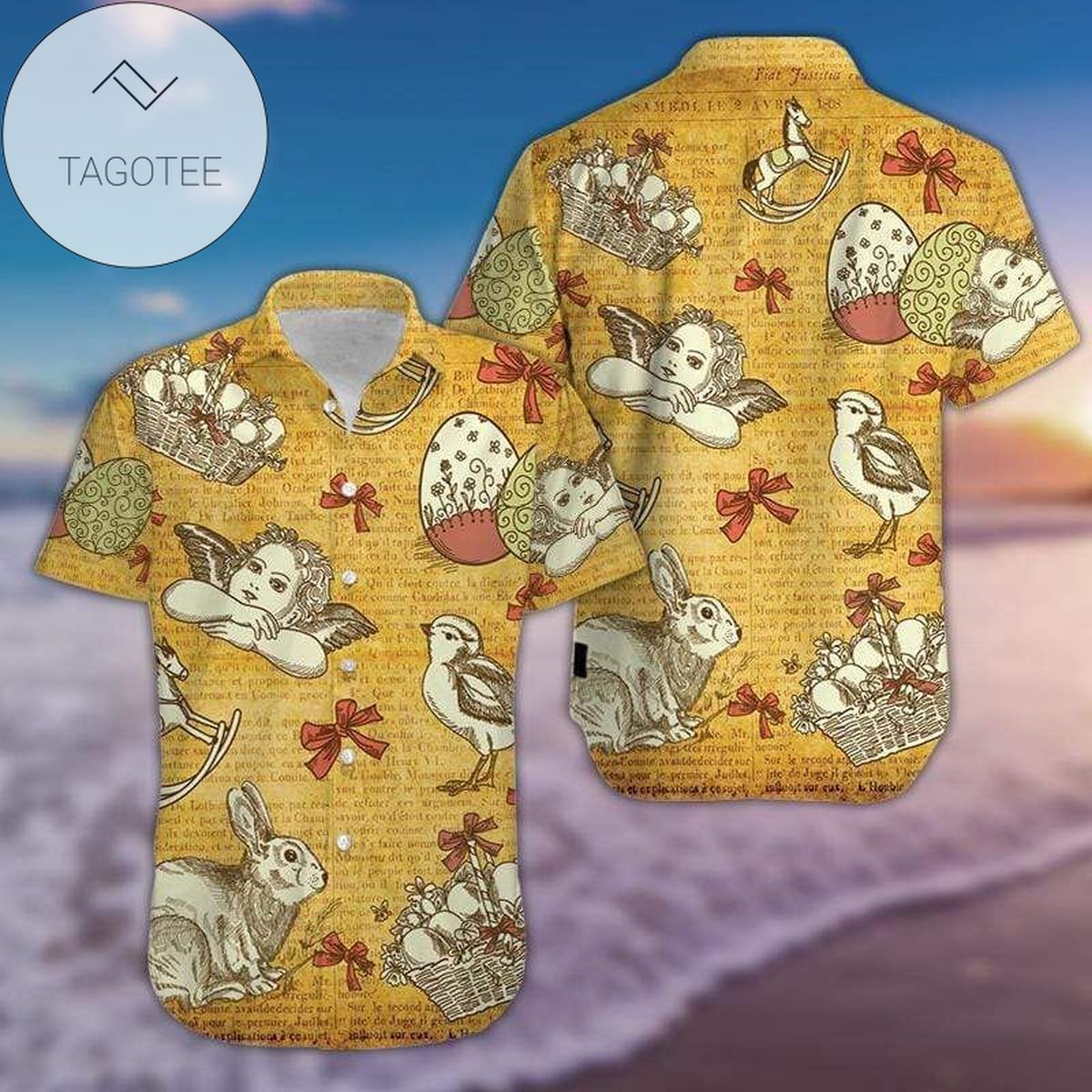 Vintage Happy Easter Unisex Hawaiian Aloha Shirts 170321v