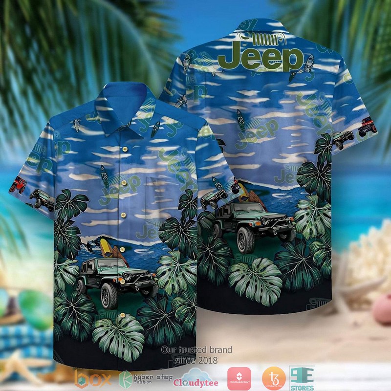 Vintage Jeep Car Tropical Summer Short Sleeve Hawaiian shirt