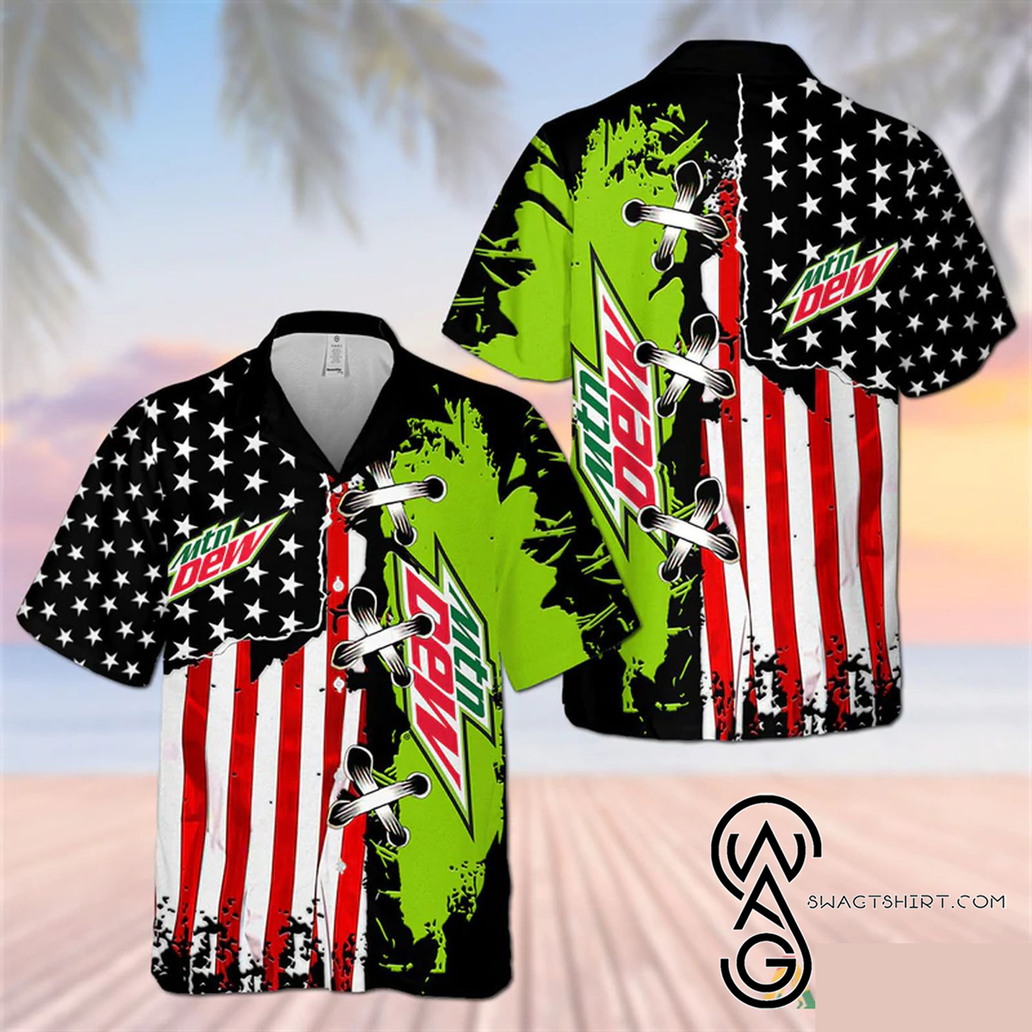 Vintage USA Flag Modelo Beer Summer Vibes Hawaiian Shirt