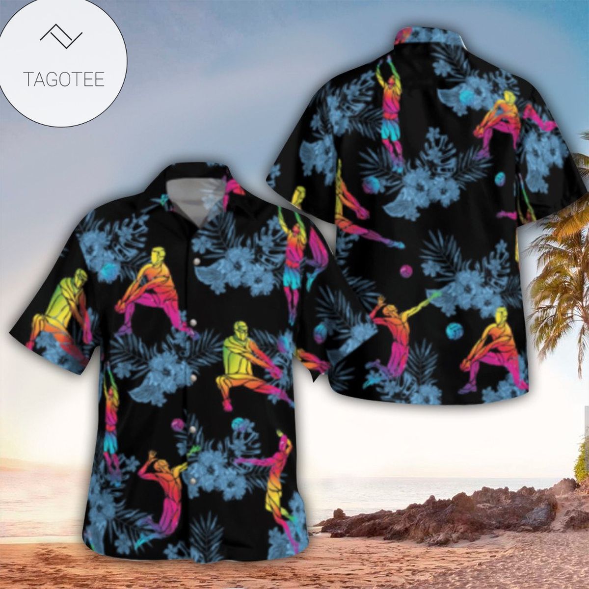 Volleyball Nature Tropical Blue Hawaiian Shirt