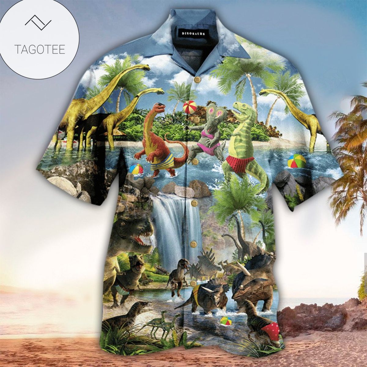 Volleyball Nature Tropical Blue Hawaiian Shirt