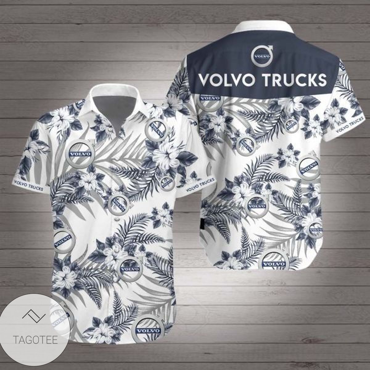 Volvo Hawaiian Graphic Print Short Sleeve Hawaiian Casual Shirt