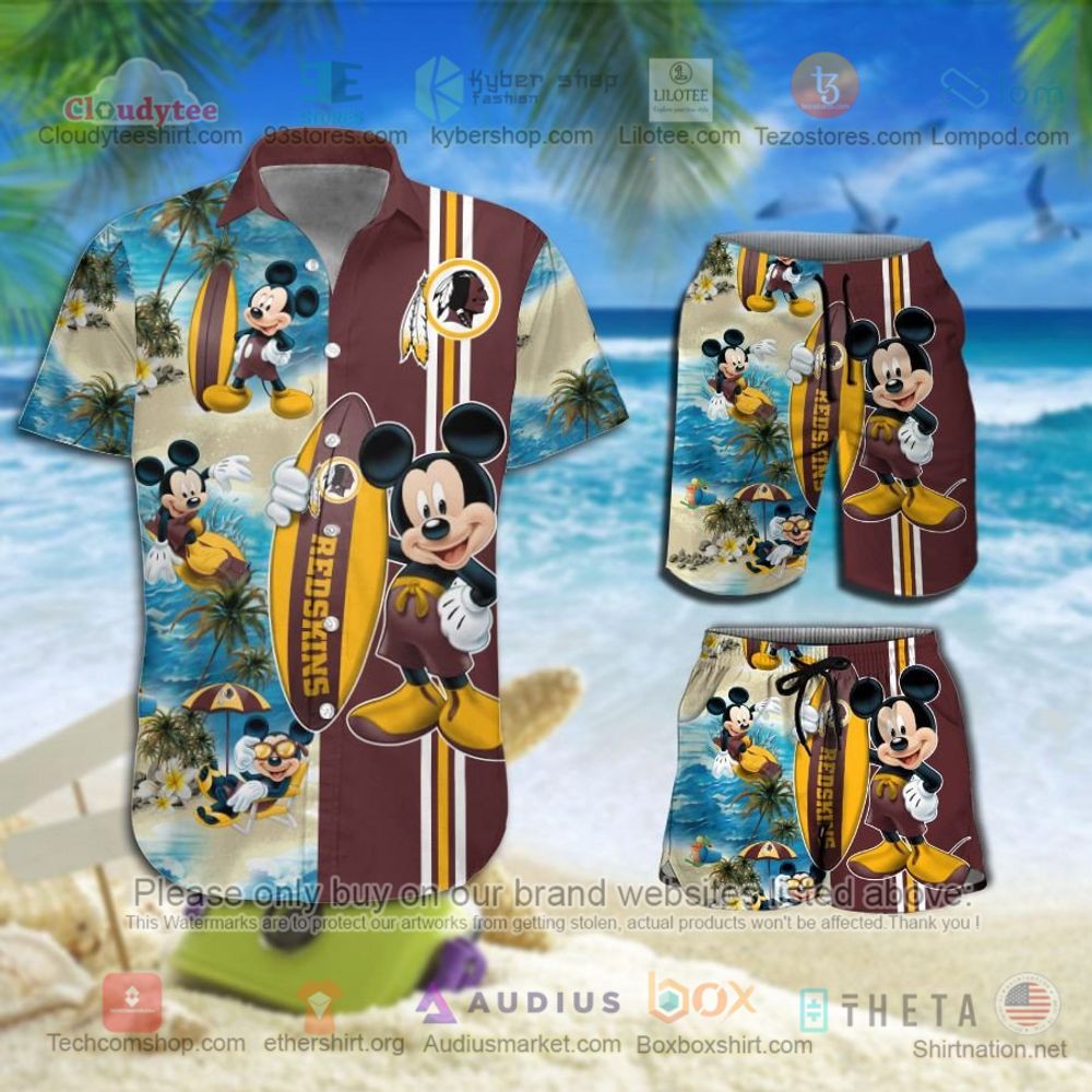 Washington Commanders Mickey Mouse NFL Hawaiian Shirt, Short