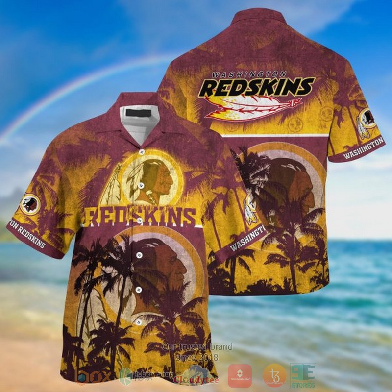 Washington Commanders NFL palm tree Hawaiian Shirt