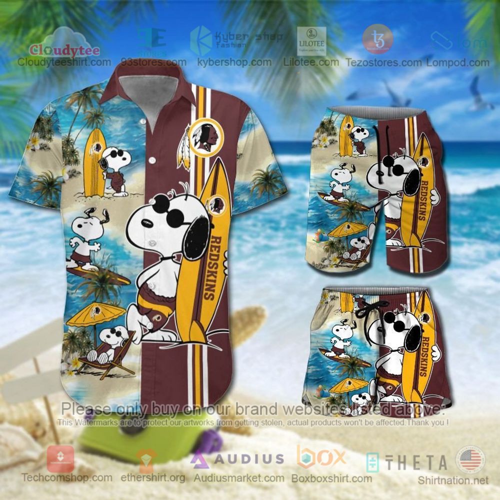 Washington Commanders Snoopy NFL Hawaiian Shirt, Short