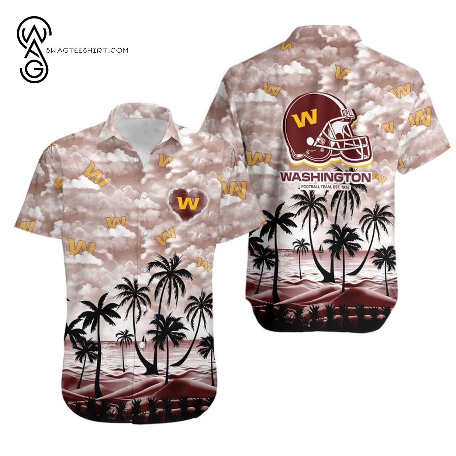 Washington Commanders NFL Tropical All Over Print Hawaiian Shirt