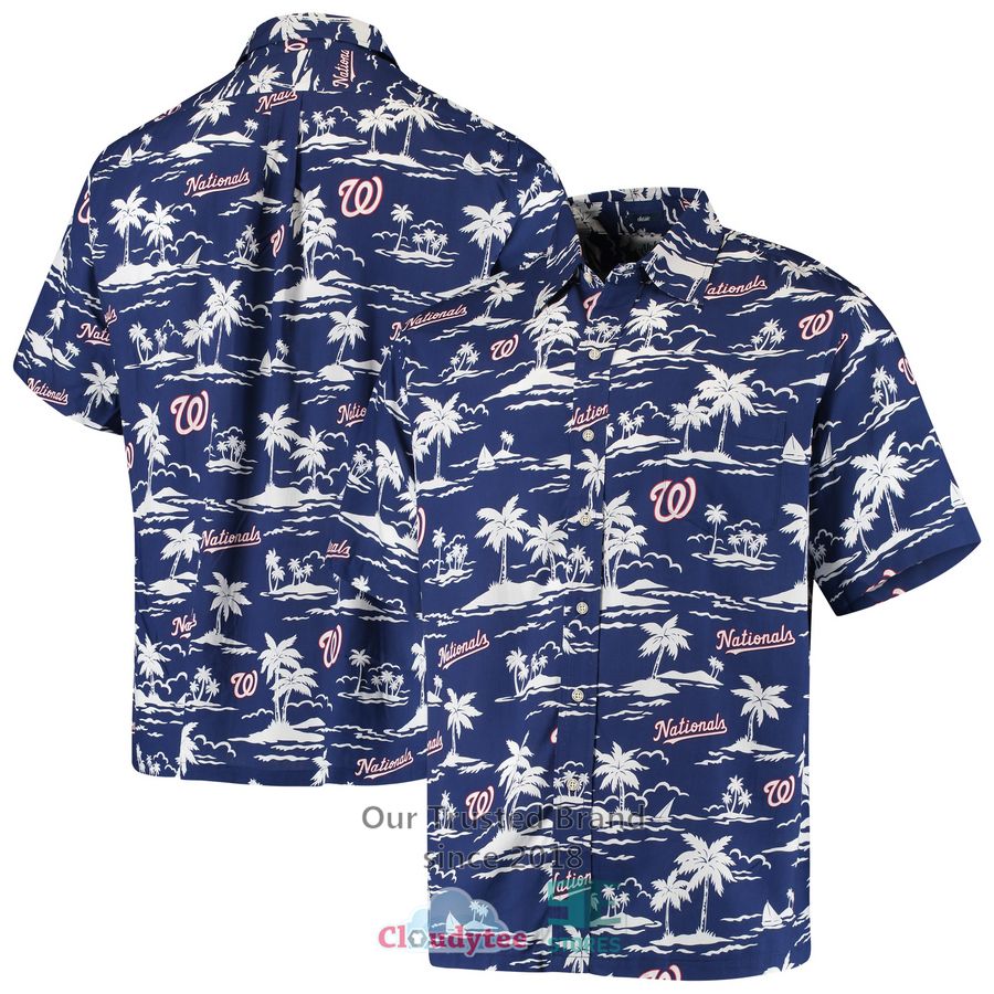 Washington Nationals Reyn Spooner Vintage Short Sleeve Navy Hawaiian Shirt