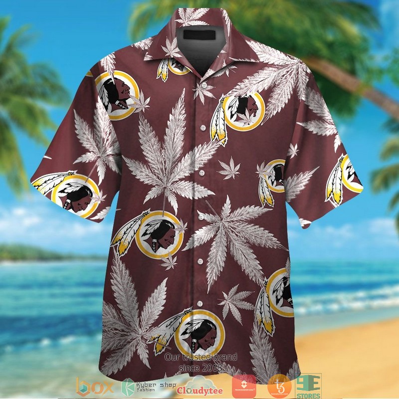 Washington Redskins coconut island night moon Hawaiian Shirt, Short